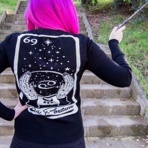 Tarot Card Open/Button Cardigan